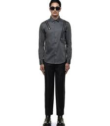 Grey plain cotton shirt