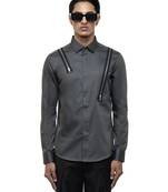 Grey plain cotton shirt