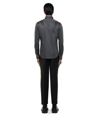 Grey plain cotton shirt 4