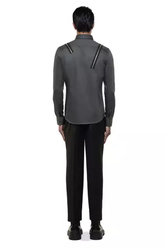 Grey plain cotton shirt