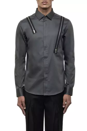 Grey plain cotton shirt