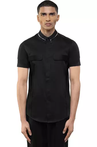 Black plain cotton shirt