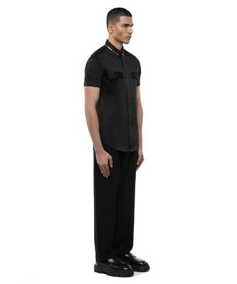 Black plain cotton shirt 3