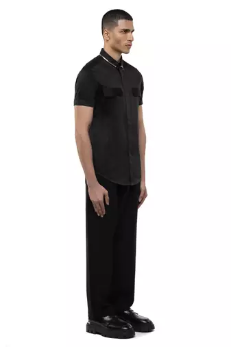 Black plain cotton shirt