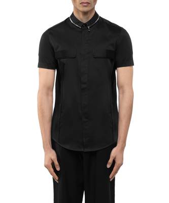Black plain cotton shirt 5