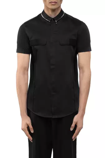 Black plain cotton shirt