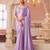 Lavendor chiffon silk with embroidery & banglori silk unstitched blouse – designer saree for festive wear