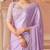Lavendor chiffon silk with embroidery & banglori silk unstitched blouse – designer saree for festive wear