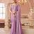 Purple rainbow chiffon silk with embroidery & banglori silk unstitched blouse – designer saree for festive wear