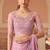 Purple rainbow chiffon silk with embroidery & banglori silk unstitched blouse – designer saree for festive wear