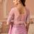 Purple rainbow chiffon silk with embroidery & banglori silk unstitched blouse – designer saree for festive wear