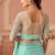 Seagreen rainbow chiffon silkwith embroidery & banglori silk unstitched blouse – designer saree for festive wear