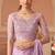 Pink rainbow chiffon silk with embroidery & banglori silk unstitched blouse – designer saree for festive wear