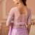 Pink rainbow chiffon silk with embroidery & banglori silk unstitched blouse – designer saree for festive wear