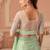 Light green rainbow chiffon silk with embroidery & banglori silk unstitched blouse – designer saree for festive wear
