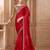 Blooming red satin silk saree with brocade blouse