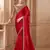 Blooming red satin silk blend saree with brocade blouse