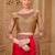 Blooming red satin silk saree with brocade blouse