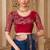 Peacock blue satin georgette saree with tussar silk blouse