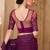 Mulberry pattern georgette saree with tussar silk blouse