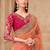 Gold sparkle georgette silk saree with brocade weave blouse