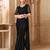 Black satin georgette saree with designer jacket blouse