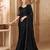 Black satin georgette saree with designer jacket blouse