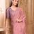 Pink crush satin georgette saree with silk blouse