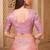 Pink crush satin georgette saree with silk blouse