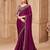 Rich wine satin georgette saree with brocade blouse