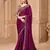 Rich wine satin georgette saree with brocade blouse