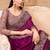 Rich wine satin georgette saree with brocade blouse