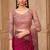 Rich wine satin georgette saree with brocade blouse
