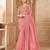Gold pink tissue georgette saree with brocade blouse