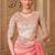 Gold pink tissue georgette saree with brocade blouse
