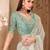 Powder white georgette silk saree with satin silk blouse