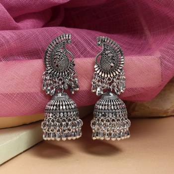 Silver color oxidised earrings 2