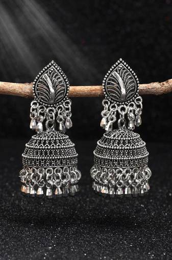 Silver color oxidised earrings