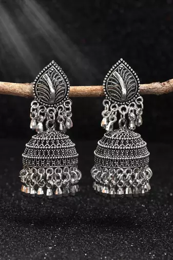 Silver color oxidised earrings
