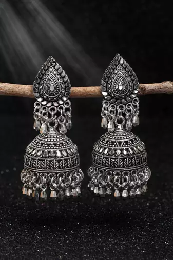Silver color oxidised earrings