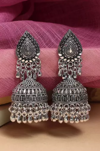 Silver color oxidised earrings