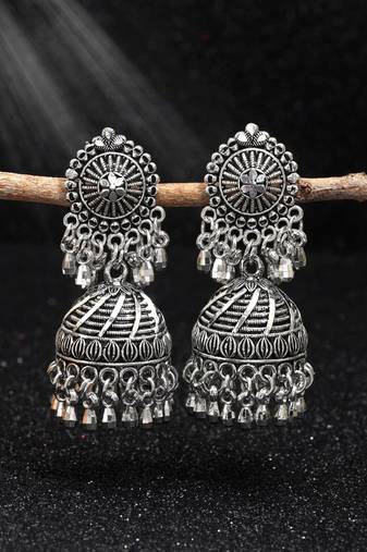 Silver color oxidised earrings
