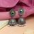 Silver color peacock feather oxidised earrings