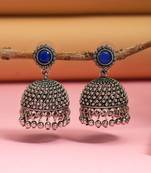 Blue color oxidised earrings