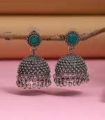 Green color oxidised earrings