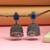 Blue color oxidised earrings
