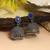 Blue color oxidised earrings