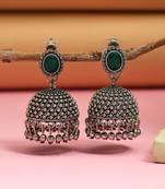 Green color oxidised earrings