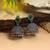 Green color oxidised earrings