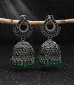 Green color oxidised earrings